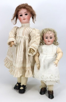 Simon & Halbig bisque head mechanical walking doll, German circa 1910,