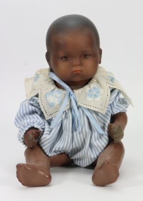 A.M 341 black bisque head Dream baby doll, German circa 1915,