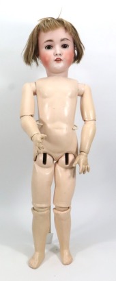 A large Hertel, Schwab & Co 136 bisque head girl doll, German circa 1910,