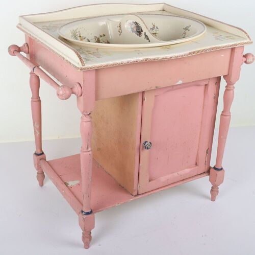 Sarreguemines Kate Greenaway Child&rsquo;s washstand, French 1890s,