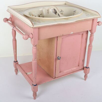 Sarreguemines Kate Greenaway Child&rsquo;s washstand, French 1890s,
