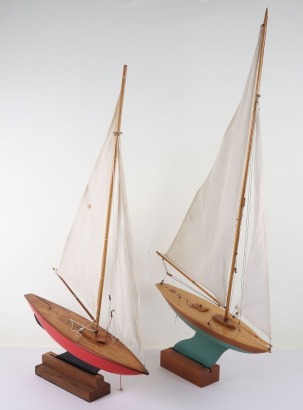 Two wooden Bowman Racing Yachts