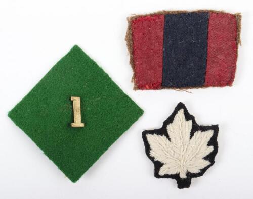 3x WW1 British & Canadian Cloth Insignia