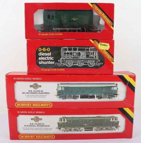Four boxed 00 gauge Hornby Railways Diesel locomotives