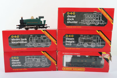 Five boxed 00 gauge Hornby Railways locomotives
