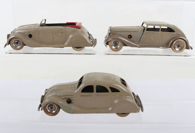 Three Tri-ang Minic pre-war Motor Cars