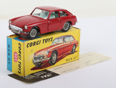 Vintage Corgi Toys 327 M.G.B G.T. red body