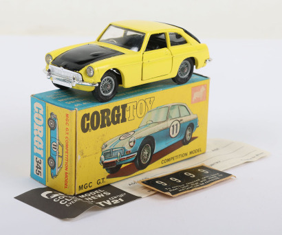 Vintage Corgi Toys 345 MGC GT Competition Model