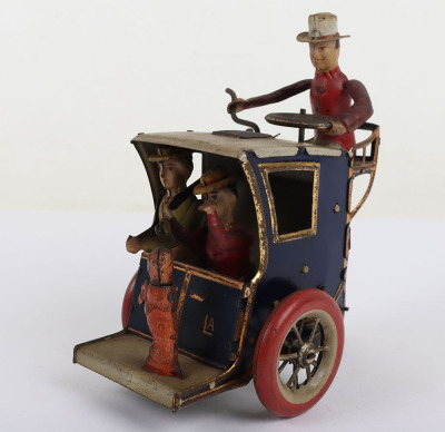 A Lehmann (Germany) Tinplate Clockwork Dark Blue LI LA Hansom Cab