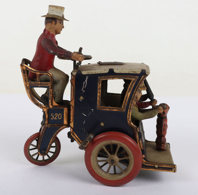 A Lehmann (Germany) Tinplate Clockwork Dark Blue LI LA Hansom Cab - 2