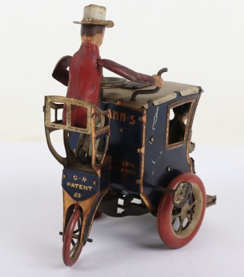 A Lehmann (Germany) Tinplate Clockwork Dark Blue LI LA Hansom Cab - 4