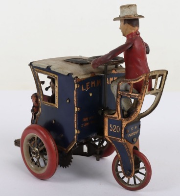 A Lehmann (Germany) Tinplate Clockwork Dark Blue LI LA Hansom Cab - 5