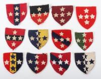 12x WW2 British Southern Commands Cloth Formation Signs