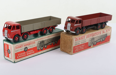 Two Boxed Dinky Supertoys 501 Foden Diesel 8-Wheel Type 1 Wagons
