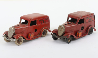 Two Tri-ang Minic Pre War 3M Tinplate Ford Royal Mail Vans