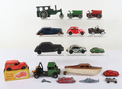 Nine Tri-ang Minic Clockwork Vehicles