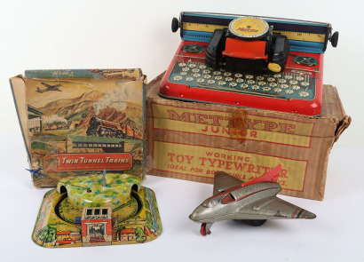Mettoy Playthings Tinplate Twin Tunnel Trains