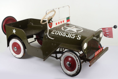 A Tri-ang pressed steel Willys General Jeep child&rsquo;s Pedal car
