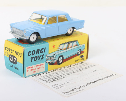 Vintage Corgi Toys 217 Fiat 1800,sky blue body