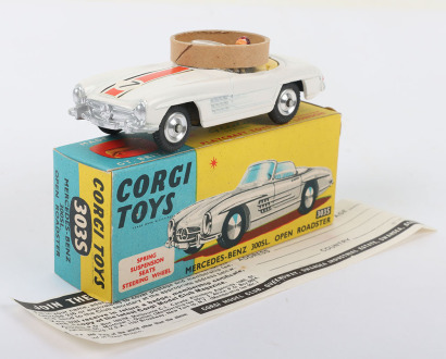 Vintage Corgi Toys 303S Mercedes Benz 300SL. Open Roadster, off white body