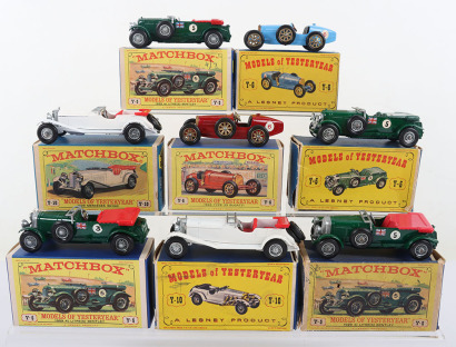 Matchbox Models of Yesteryear, including Y6 Type 35 Bugatti, red body