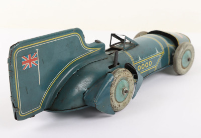 A Gunthermann (Germany) Tinplate Clockwork Bluebird Record Car Short Version - 6