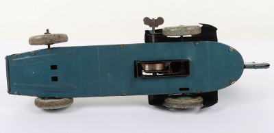 A Gunthermann (Germany) Tinplate Clockwork Bluebird Record Car Short Version - 7