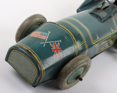 A Gunthermann (Germany) Tinplate Clockwork Bluebird Record Car Short Version - 8