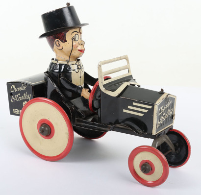 Marx (USA) Tinplate Clockwork Charlie McCarthy & Edgar Bergen in his Benzine Buggy