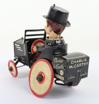 Marx (USA) Tinplate Clockwork Charlie McCarthy & Edgar Bergen in his Benzine Buggy - 5