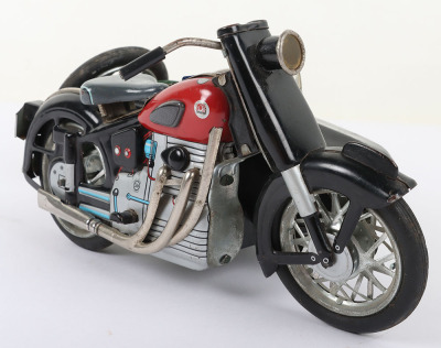 Marusan (Japan) Battery operated Tinplate Sunbeam Motorcycle and sidecar - 3