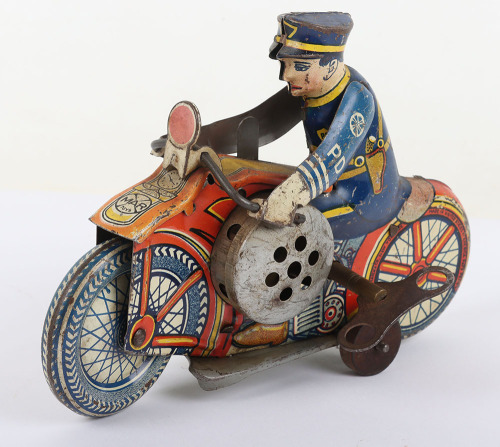 Marx Toys (New York USA) Tinplate Police Motorcycle