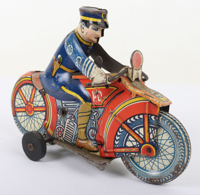 Marx Toys (New York USA) Tinplate Police Motorcycle - 3