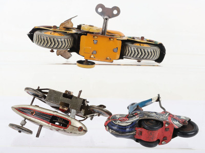 Pre War KT (Japan) Tinplate Military Auto Cycle - 3