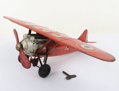 A JEP Clockwork Tinplate High-Wing Monoplane