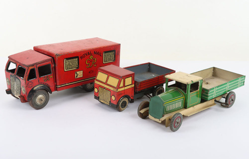 Three Tinplate Clockwork Lorries