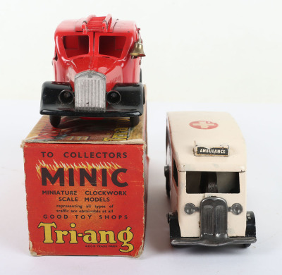 Boxed Tri-ang Minic Tinplate Clockwork Fire Engine - 3