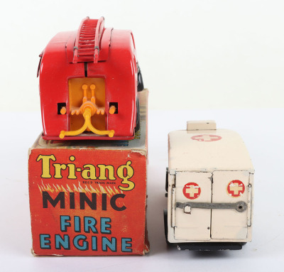 Boxed Tri-ang Minic Tinplate Clockwork Fire Engine - 4