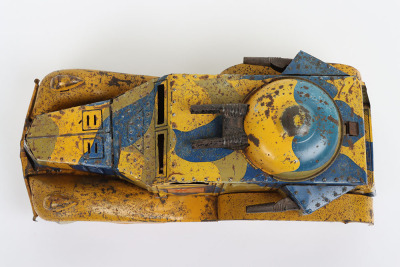 Scarce Post War Japanese H.Yamada Tinplate Clockwork Armoured Car - 5