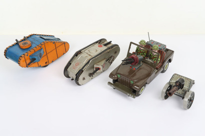 Two Tinplate Louis Marx & Co New York USA Military Tanks