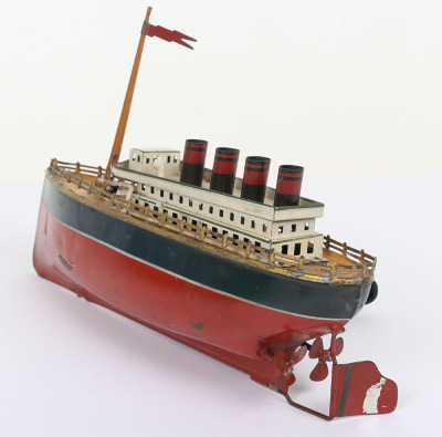 Small tinplate clockwork Four Funnel Ocean Liner - 3