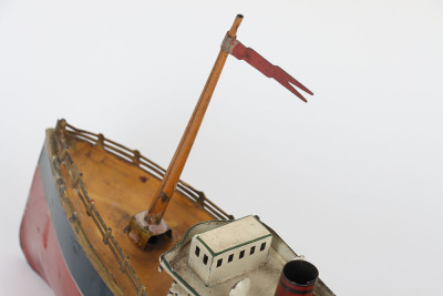 Small tinplate clockwork Four Funnel Ocean Liner - 5