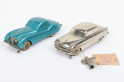 Two Prameta (Germany) Models, metallic blue Jaguar XK 120 Sports Coup&eacute;