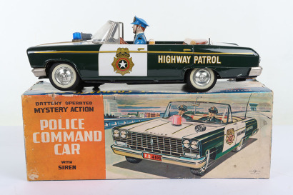 Nomura Toys (Japan) Tinplate Battery Operated Police Highway Patrol Command Car