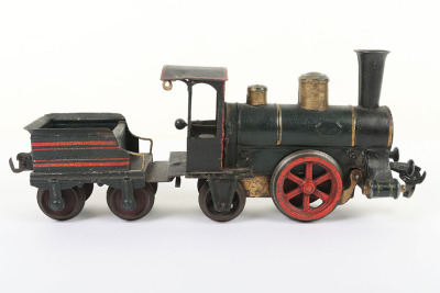 Early Marklin cast iron clockwork 0-2-2 locomotive and tender - 4