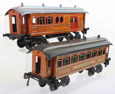 Bing gauge I Guards/Luggage coach and Speisewagen (Dining car), 34.5cm, - 2