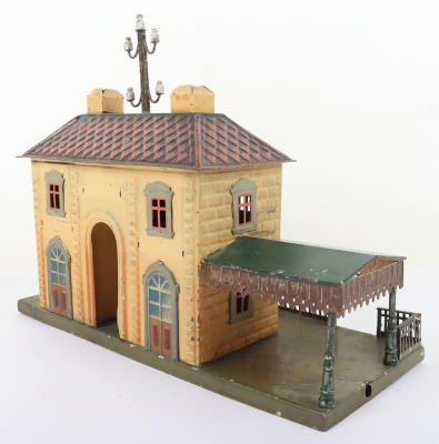 Marklin 0 gauge tinplate German market Small Town Station with Canopy Shelter - 6