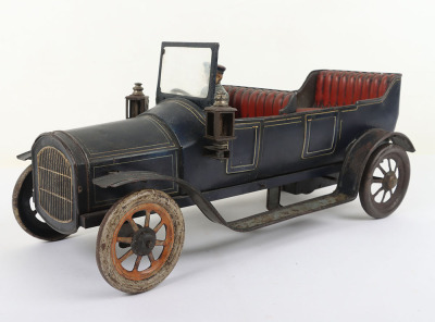 Large Bing tinplate clockwork Four-Seater Open Tourer Motor car, 1912-15 - 4