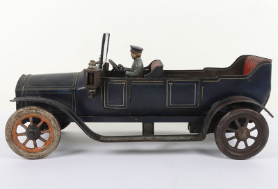 Large Bing tinplate clockwork Four-Seater Open Tourer Motor car, 1912-15 - 6