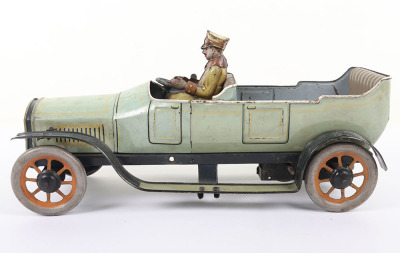 Bing tinplate clockwork Open-top Motor car, 1920s - 5